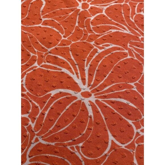 Emily Daniels Coral Floral Print Textured Tunic Top with Keyhole Neckline SizePM - Picture 8 of 10